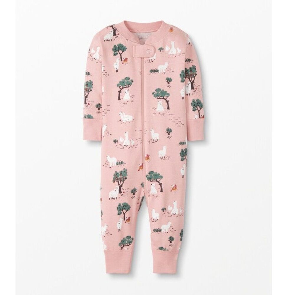 Hanna Andersson Organic Cotton Baby Zip Sleeper- Sleeping Llama Sz. 0-3 months